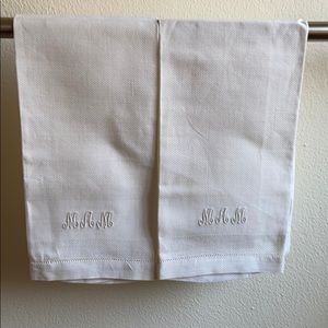2 vintage linen tea towels